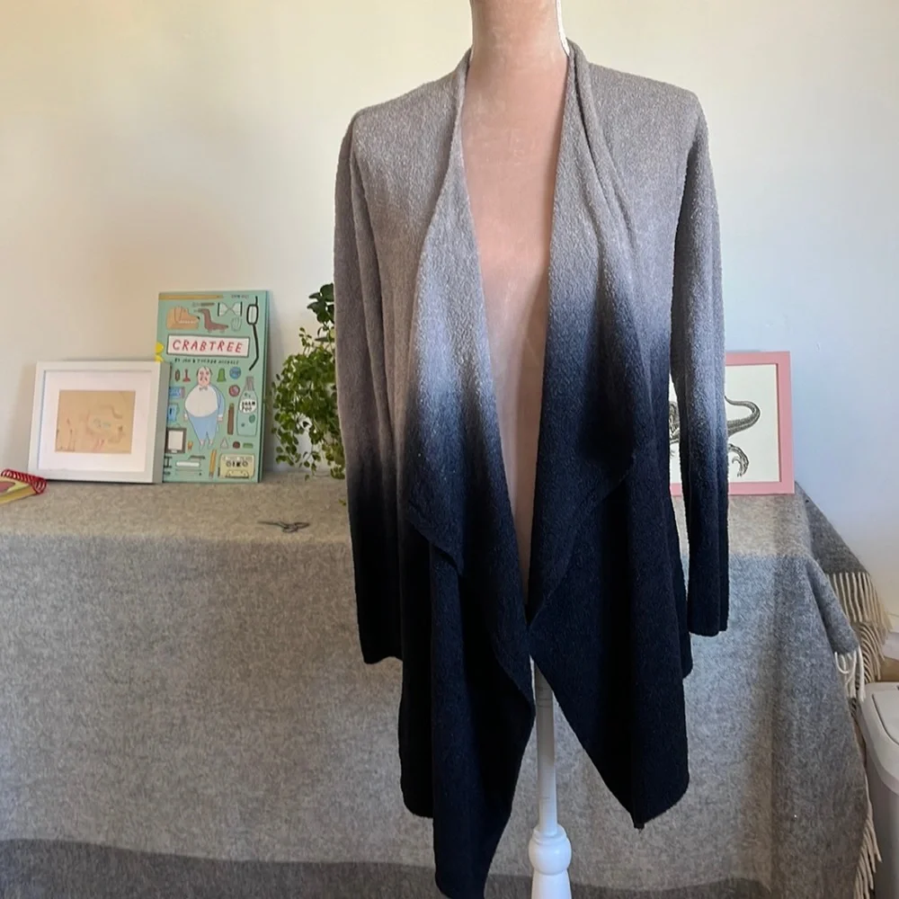 Barefoot Dreams Cozy Ombre Open Cardigan, Sz S/M - Picture 2 of 5